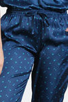 Zivame Silken Promises Woven Pyjama Set - Blue Opal — thumbnail 6